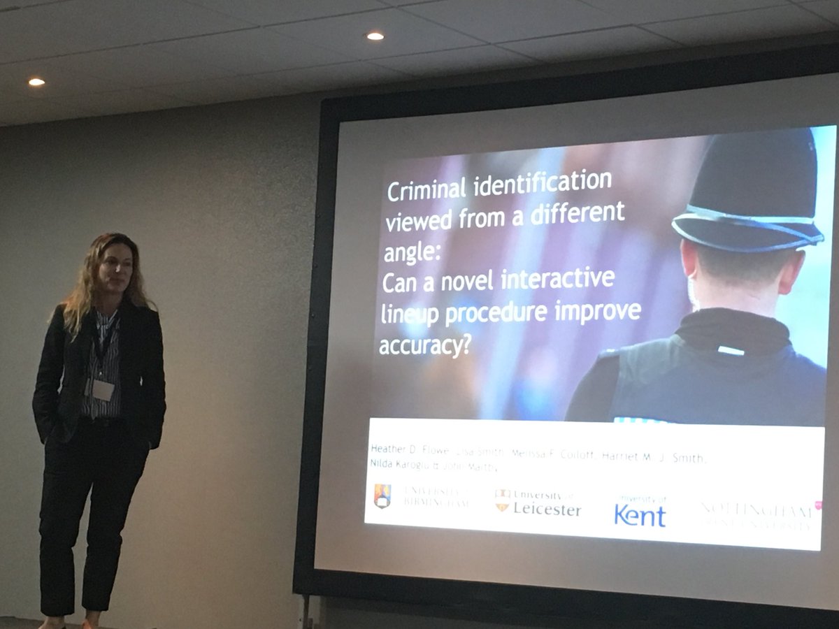 DrLisaSmith's tweet photo. Next up...@hflowe presenting our work on innovative witness line-up procedures. @CharterForSci #ForensicCon17 https://t.co/RSZTdWvFHT