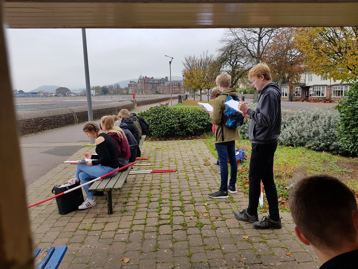WriGeog's tweet photo. Students enjoying a day of fieldwork at Minehead. Experiencing the second highest tidal range in the world 🌊🌍 https://t.co/h2kpkxCqdg