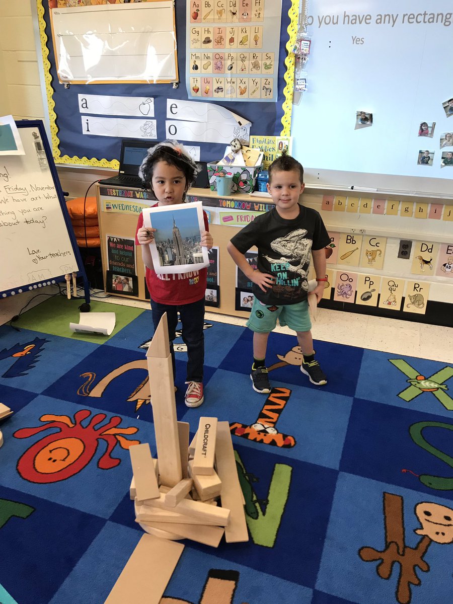 MTL_HS_K's tweet photo. The Empire State Building, Colosseum, and London Bridge and all completed! #PreKEngineers #CrazyHairDay https://t.co/nWPYlml3ou