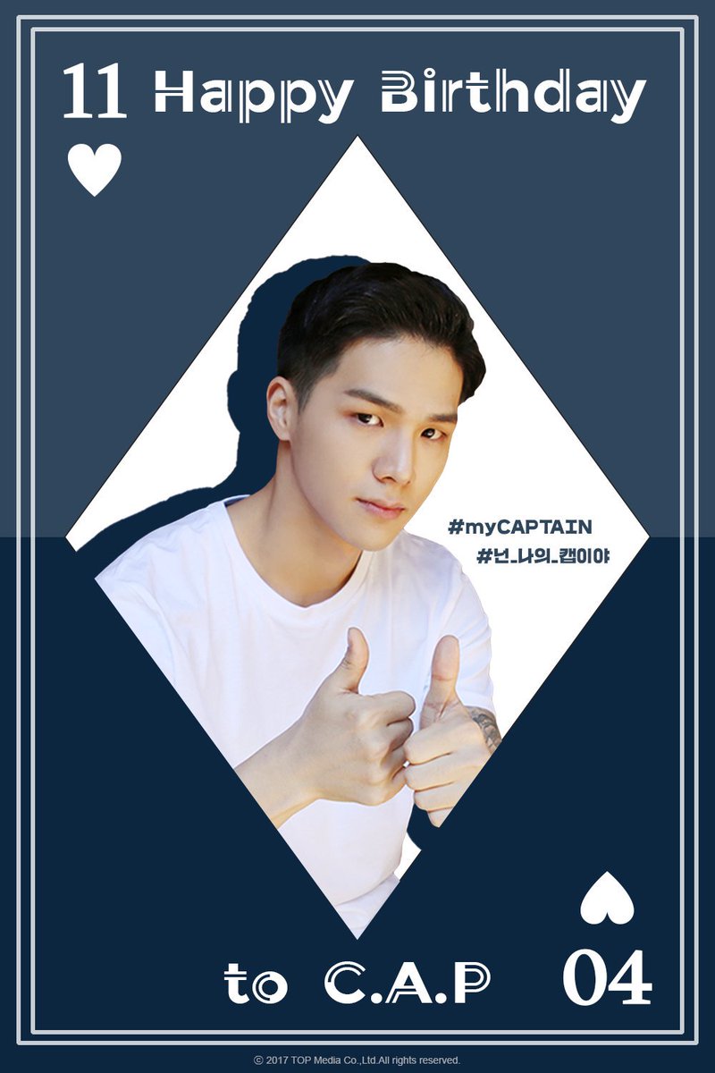 TOPmedia_Kr's tweet photo. [#틴탑] #캡 의 생일을 축하합니다!
HAPPY BIRTHDAY TO C.A.P! #HAPPYCAPDAY
#넌_나의_캡이야 #myCAPTAIN https://t.co/zZ7dI5nCzu