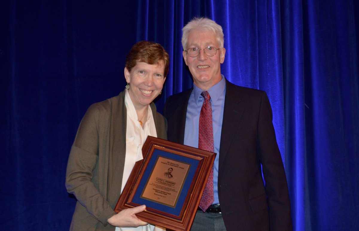 TAFCoalition's tweet photo. Laurie Oberembt wins #TAF2017's "Honest Abe" Integrity in Government Award. She is the first line attorney recipient from @TheJusticeDept. https://t.co/laBrfL9hDi