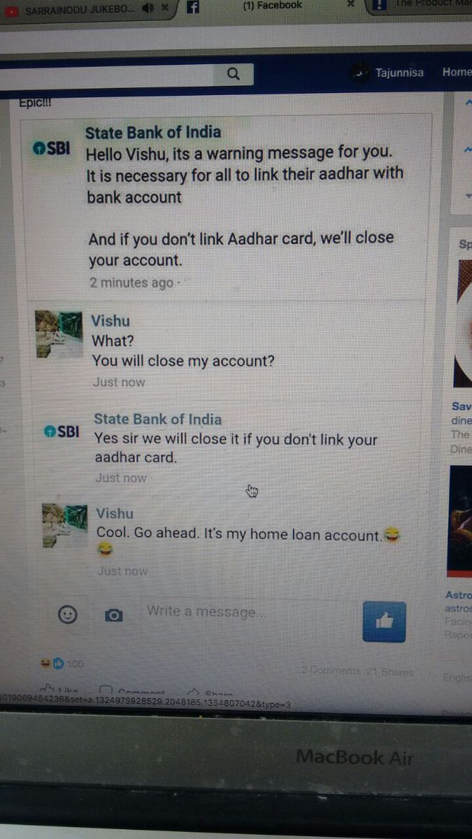 AnshulKhanna9's tweet image. #Aadhaar #bankloans #bankproblem #LoveLords #VikasGupta  #laughteristhebestmedicine #laughnowflylater #laughs #SmileLikeAdam #SmileMore