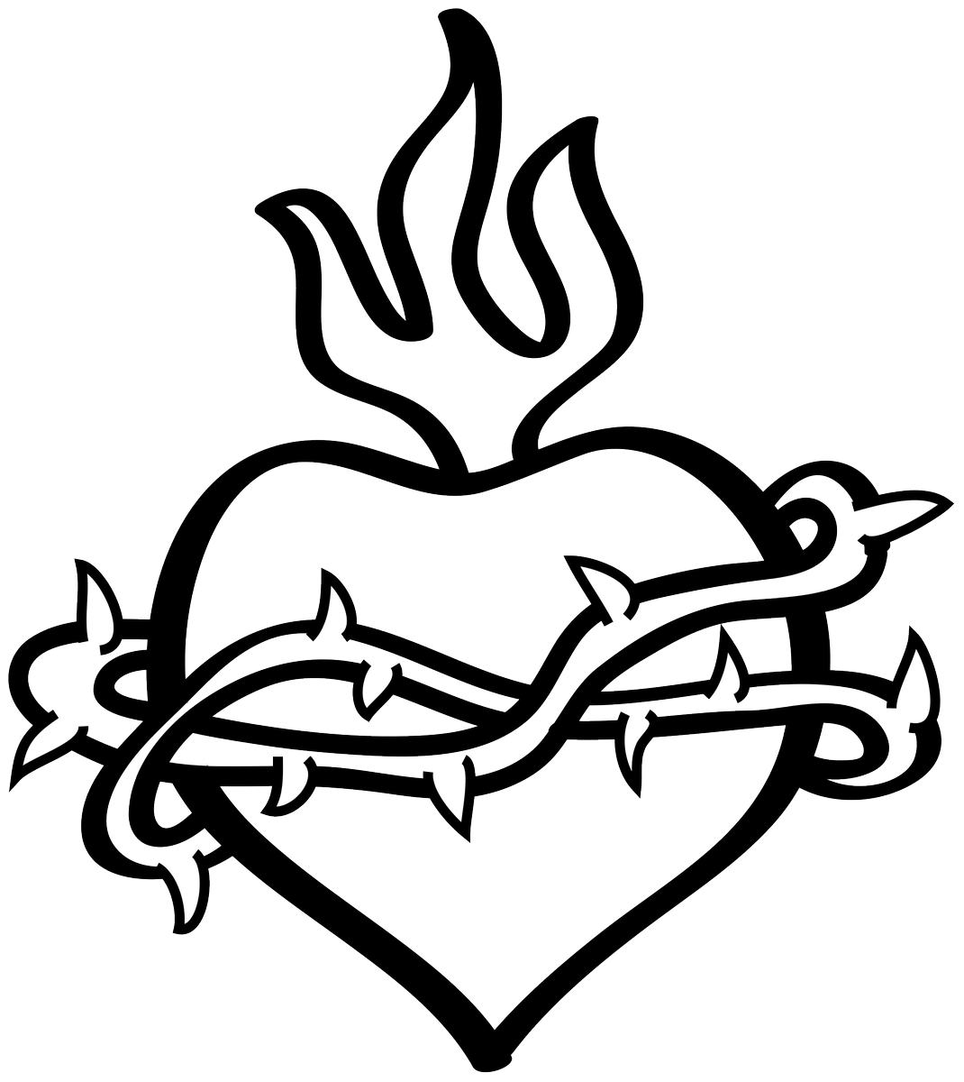 Sacred Heart Of Jesus Line Drawing