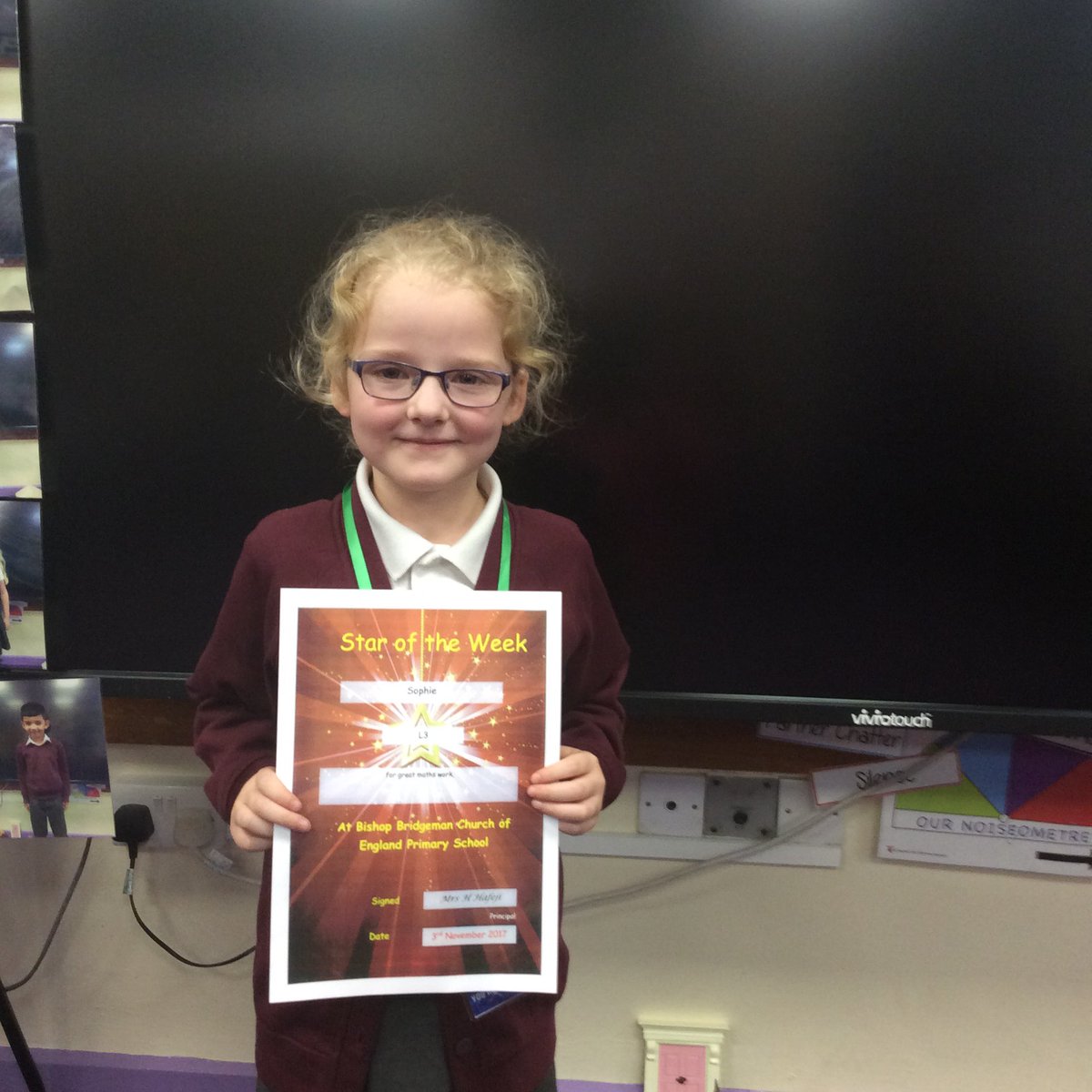 BishopBridgeman's tweet photo. Well done to Laibaah, Anaya and Sophie, superstars of L3 this week for handwriting, homework and maths.#workhardtoachieve https://t.co/xEtJhYKuic