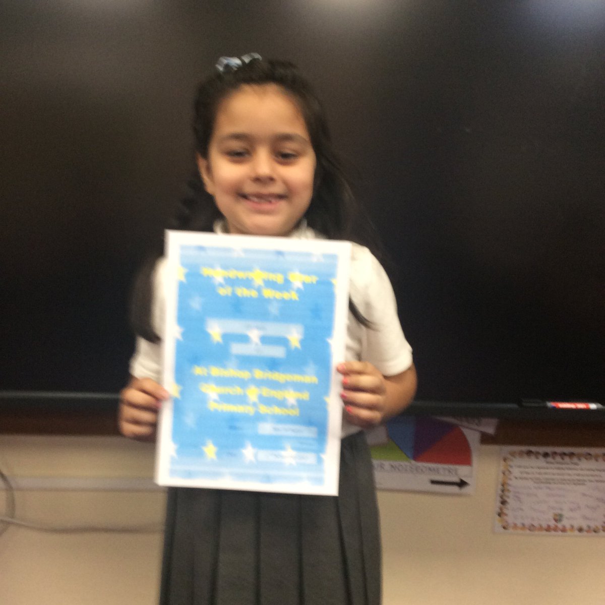 BishopBridgeman's tweet photo. Well done to Laibaah, Anaya and Sophie, superstars of L3 this week for handwriting, homework and maths.#workhardtoachieve https://t.co/xEtJhYKuic