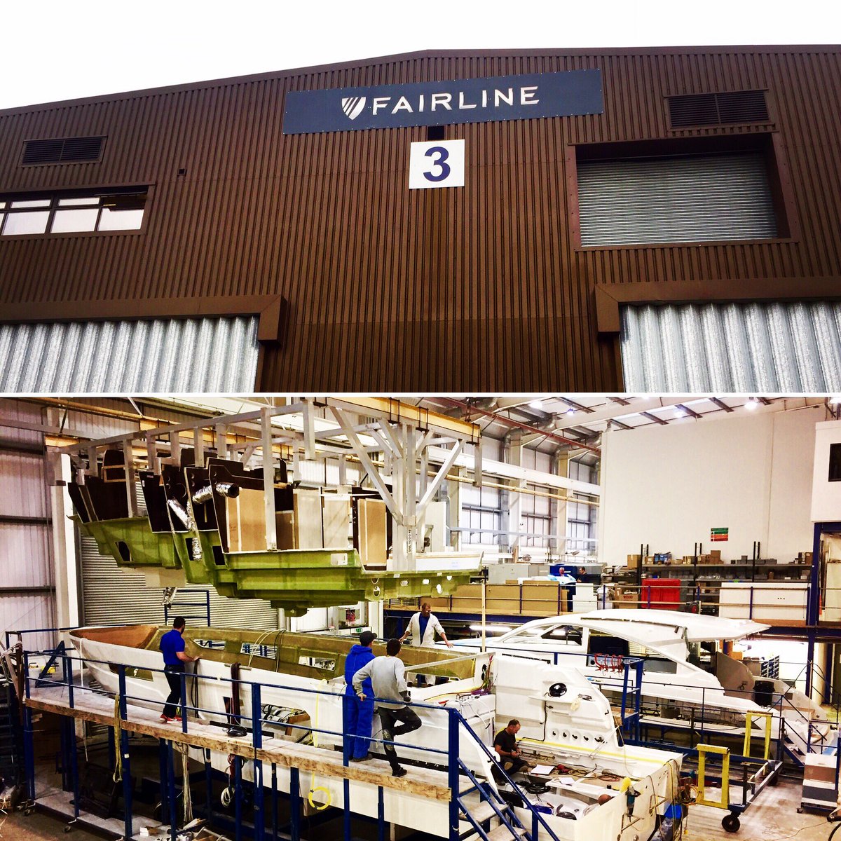 fairlinemenorca's tweet photo. Back at that @fairlineyachts factory today, checking out another Targa 48 Open in build. Exciting times #fairline #fairlineyachts #targa48 https://t.co/Jcj5K68VbV