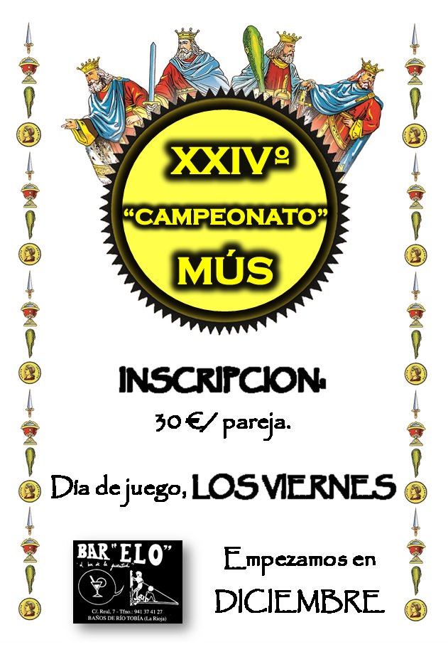 bar_elo's tweet photo. YA LLEGAAAAAAAAA XXIV CAMPEONATO MUS BAR ELO. Apúntate ya!!!! https://t.co/HmmS9o9aue