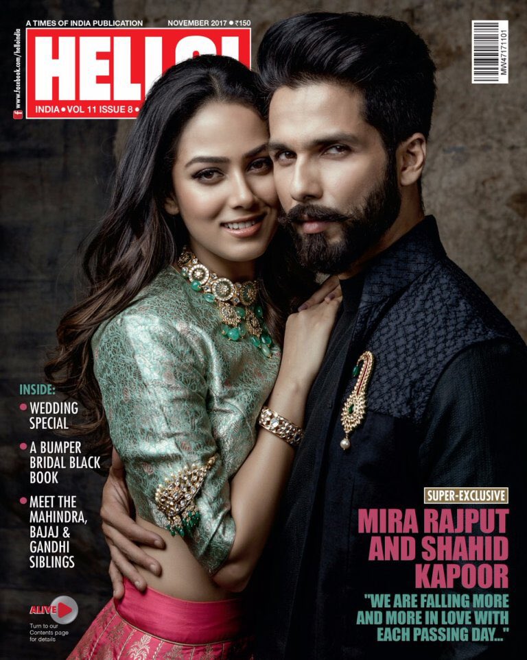 hirdeshverma97's tweet photo. Look who has posed for the cover of Hello! magazine.
The ultimate couple Mira and Shahid Kapoor. #HelloMira @shahidkapoor https://t.co/1j1O9ssVMP