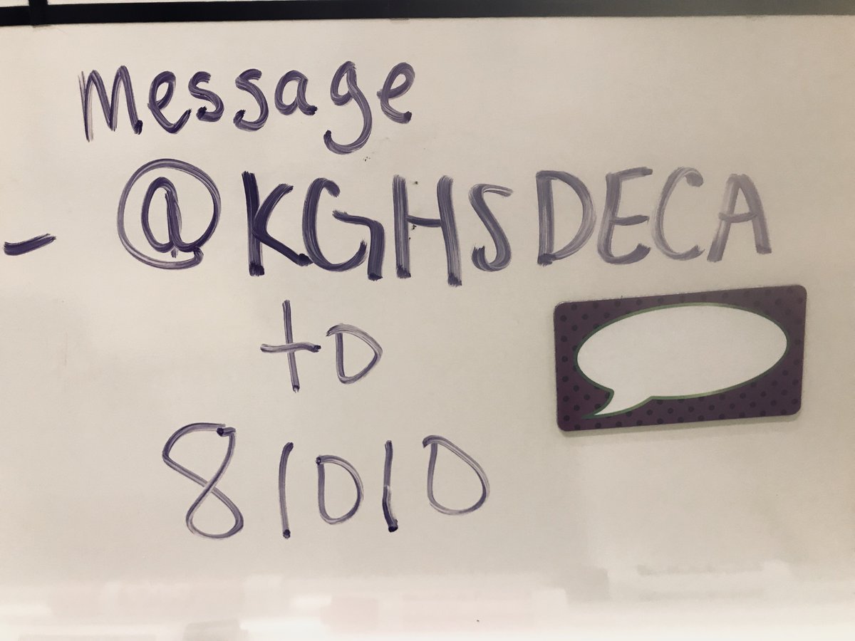 Sign up for our new remind! Just text @kghsdeca to 81010 to sign up.