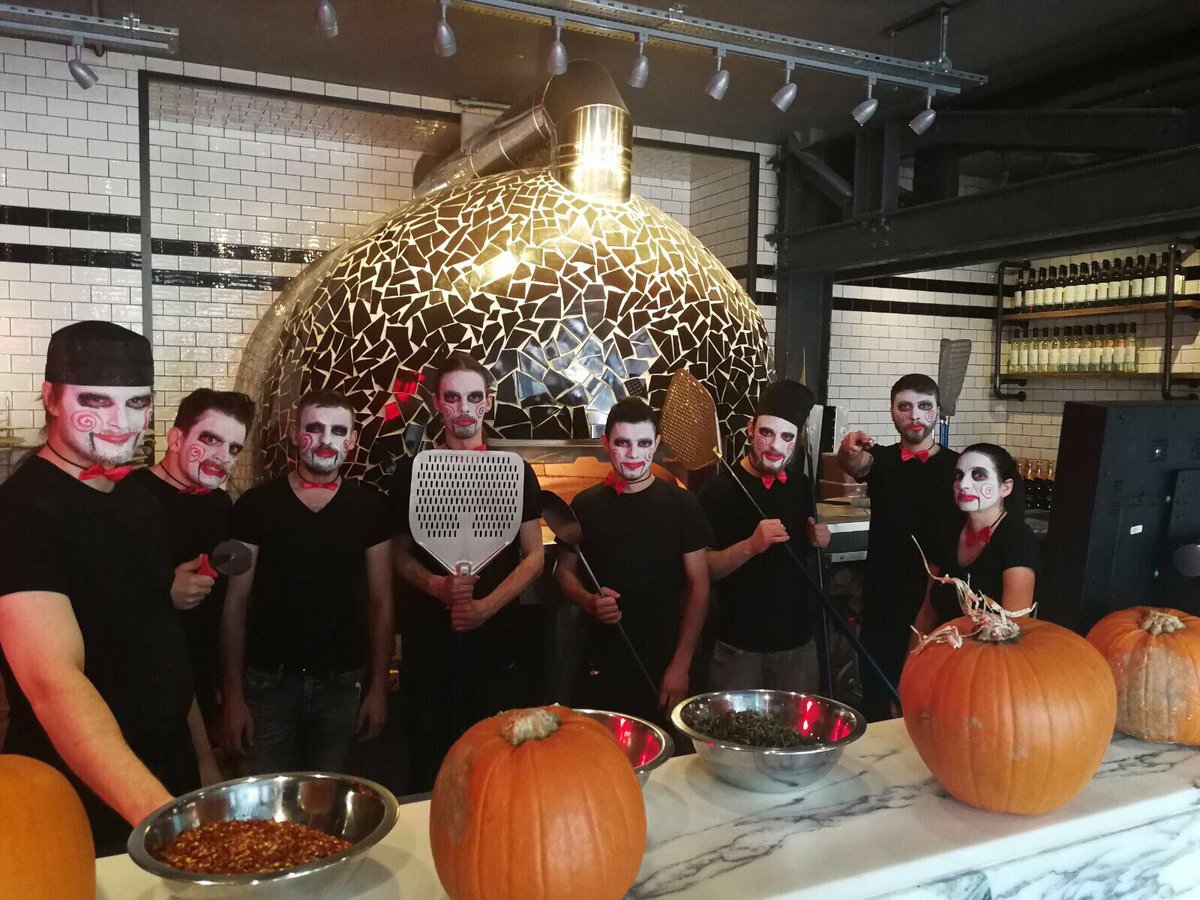 PizzaUnion's tweet photo. Team Kingβs Cross going for the Saw appeal #FridayDressUp https://t.co/8U0ES5G0jI