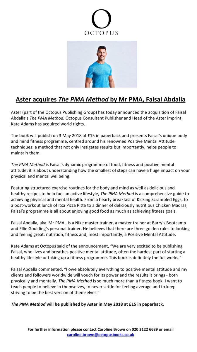 We're so excited to announce that we will be publishing #ThePMAMethod by <a href="/faispmafitness/">FAISAL PMA FITNESS</a> next May bit.ly/2ztgDhQ