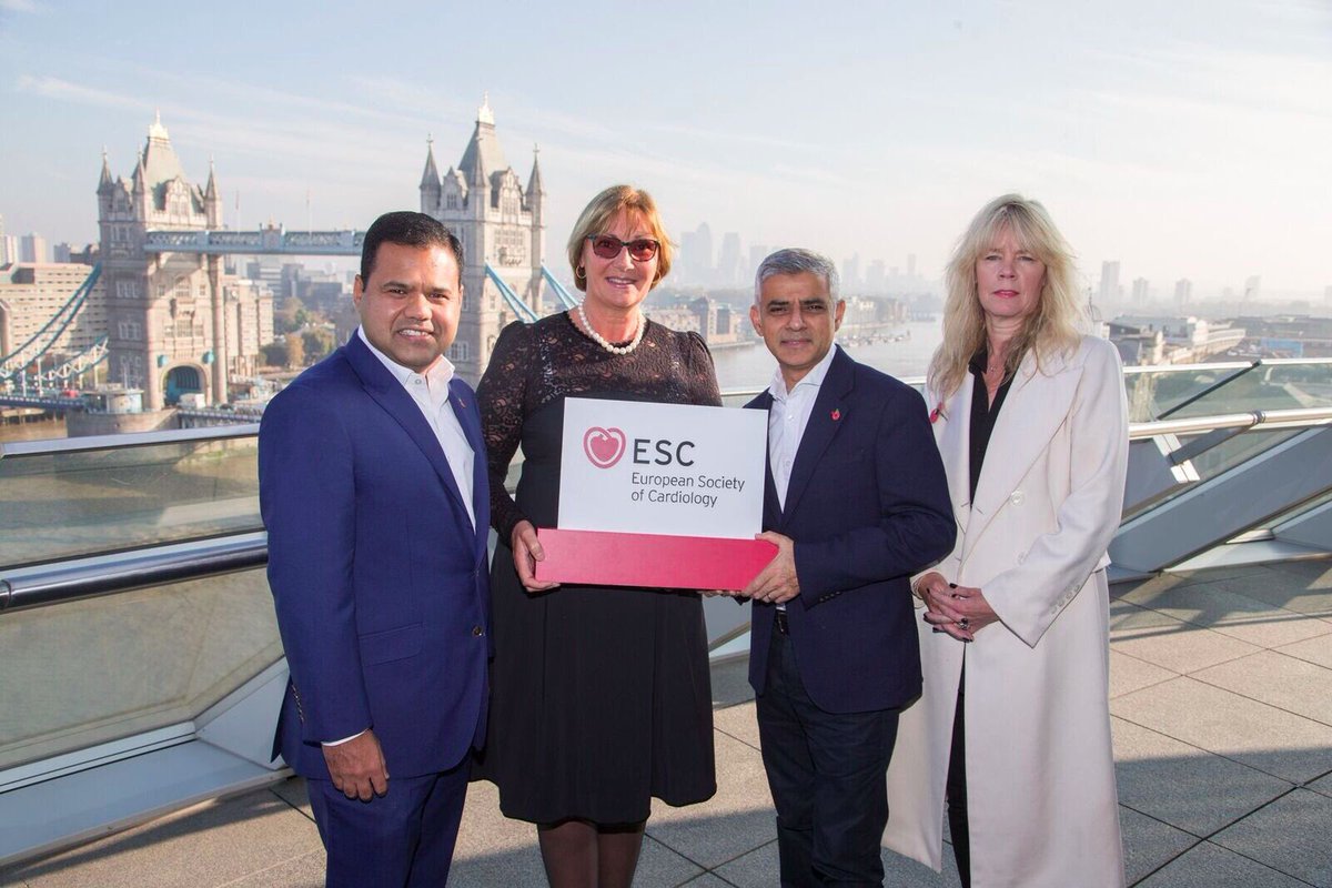 MayorofLondon's tweet photo. Great to meet some of the world’s leading heart disease specialists today. Delighted @escardio’s ESC Congress will return to London in 2021. https://t.co/ozvxY4hg1C