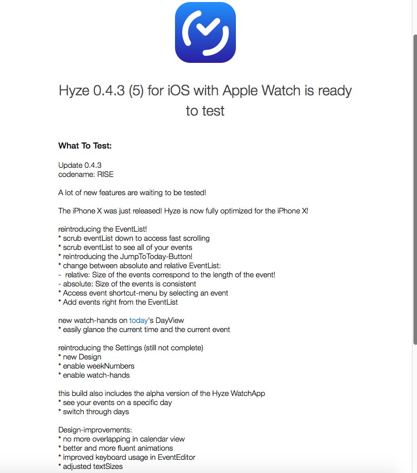 HyzeCalendar's tweet photo. Beta 0.4.3 #Rise will be available in a few hours. A lot of new features are included. #swiftlang #iosdev #beta DM for beta request.#iPhoneX https://t.co/PU5X58Xv76