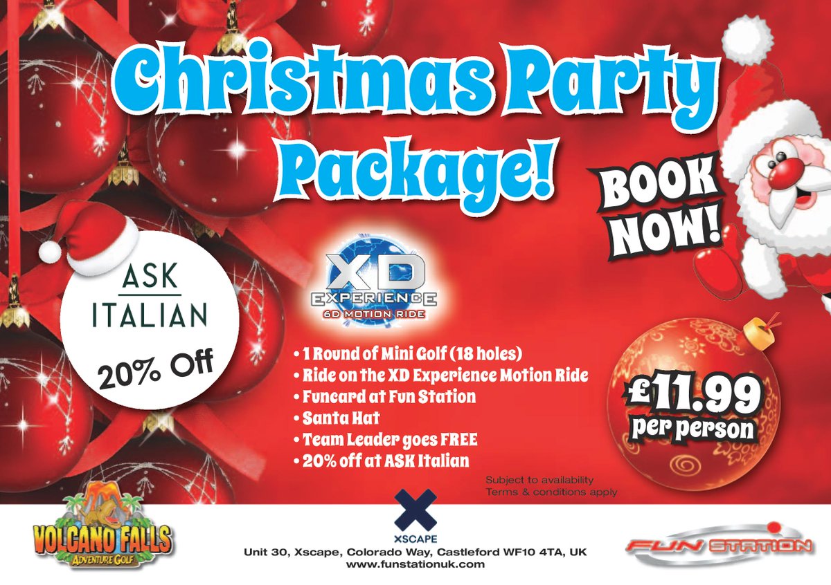 VolcanoFallsUK's tweet image. Stuck for ideas for your works Xmas do? look no further!

Call today - 01977 877288

#VolcanoFallsuk #Pontcashhour #FunstationUK #Xmasparty