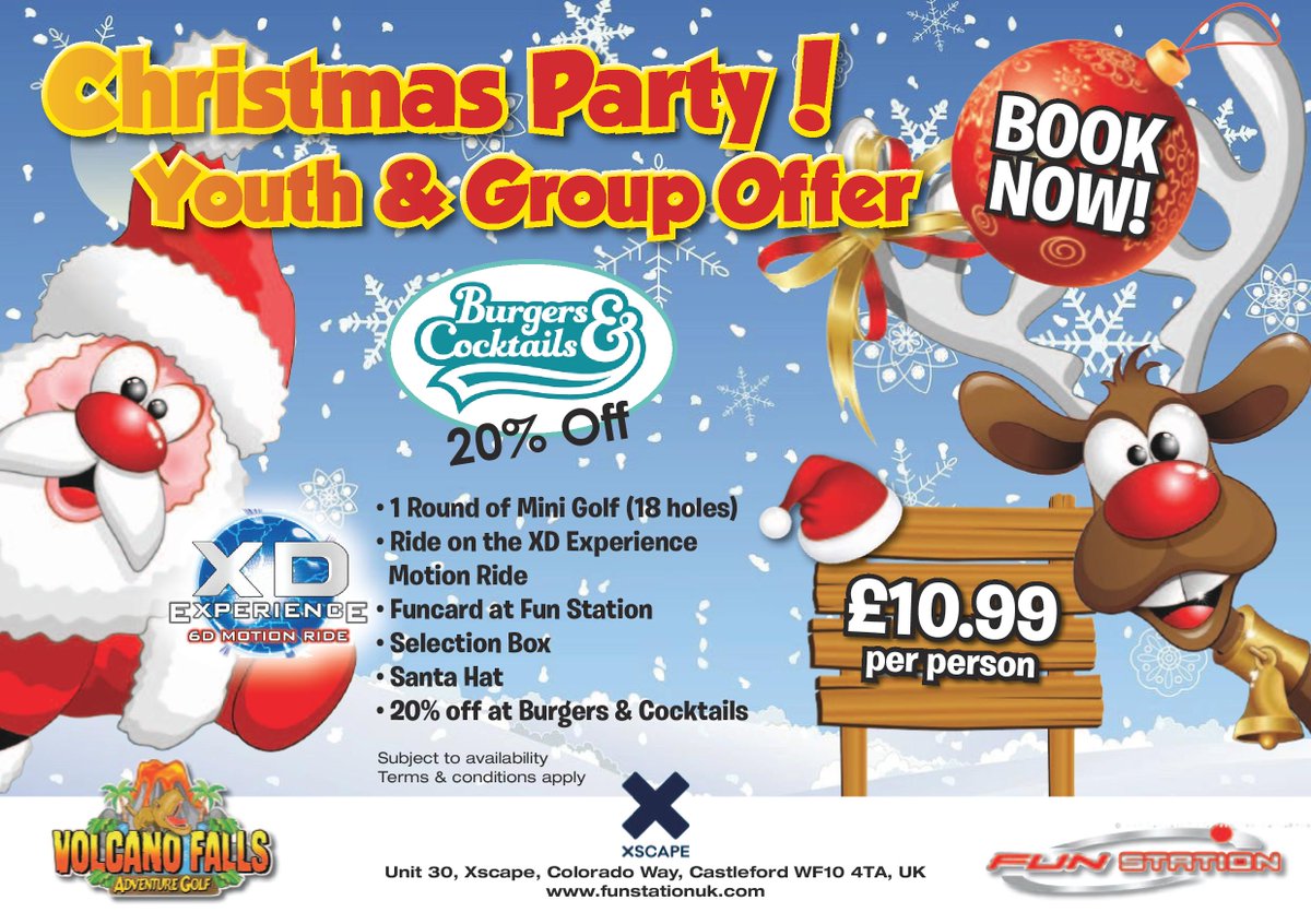 VolcanoFallsUK's tweet photo. Stuck for ideas for your youth group Xmas party? try us!
Call today - 01977 877288
#VolcanoFallsuk #Pontcashhour #FunstationUK #Xmasparty https://t.co/jF1LOzSDIp