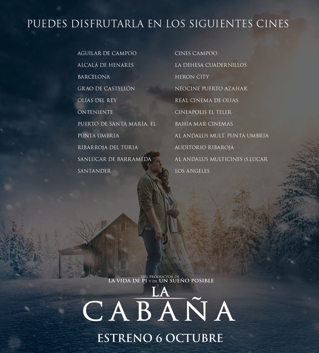 lacabanapeli's tweet photo. Seguimos! Este fin de semana busca tu cine más cercano y no te pierdas #LaCabaña! @eOneSpain https://t.co/dQAXsqct26