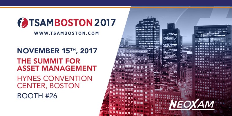 neoxamsoftware's tweet photo. NeoXam is delighting to be sponsoring @TSAMbuyside #TSAM2017 tradeshow in #Boston. See you there! https://t.co/EnVbN0zssB