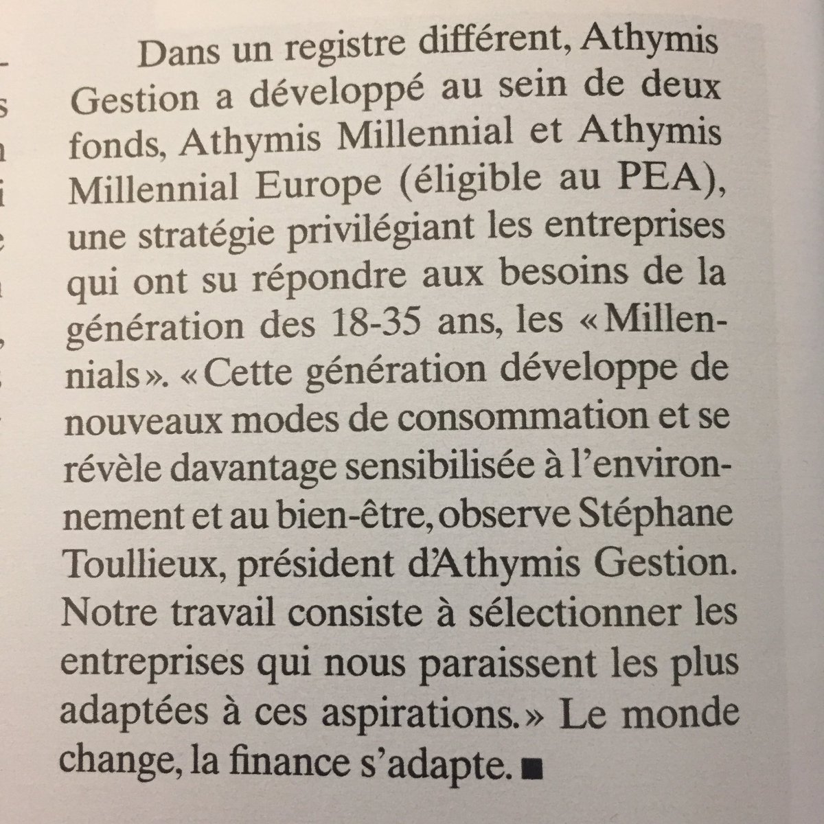 Supercool ! <a href="/Athymis/">Athymis Gestion</a> #Millennial cité dans le dernier <a href="/ParisMatch/">Paris Match</a> !