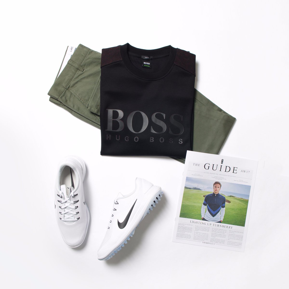 TRENDYGOLF's tweet photo. Khaki + Black + White = 💯
•
White LVC 2 8am Saturday 👀
•
#nikegolf #lcv2 #lacoste #trendygolf #golffashion #ootd #goals https://t.co/ip2mbvf2SD