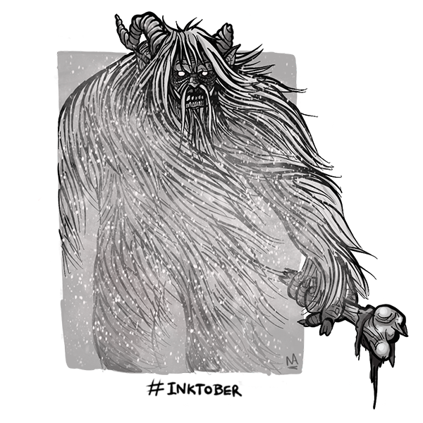 ChickenMon1981's tweet photo. Day 25 - #inktober. Y - Yeti. https://t.co/UdmAF4ZZcz