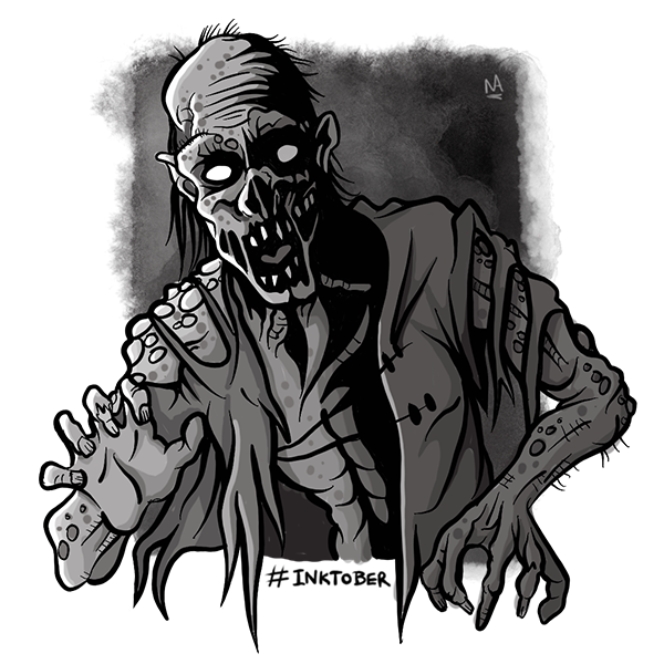 ChickenMon1981's tweet photo. Day 26 - #inktober. Z - Zombie. https://t.co/sLekPIbbci