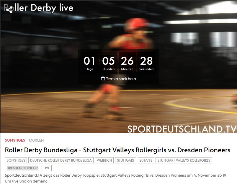 Roller Derby Live - Stuttgart Valleys Rollergirls vs. Dresden Pioneers goo.gl/kWQQwv #StuttgartValleysRollergirls #DresdenPioneers