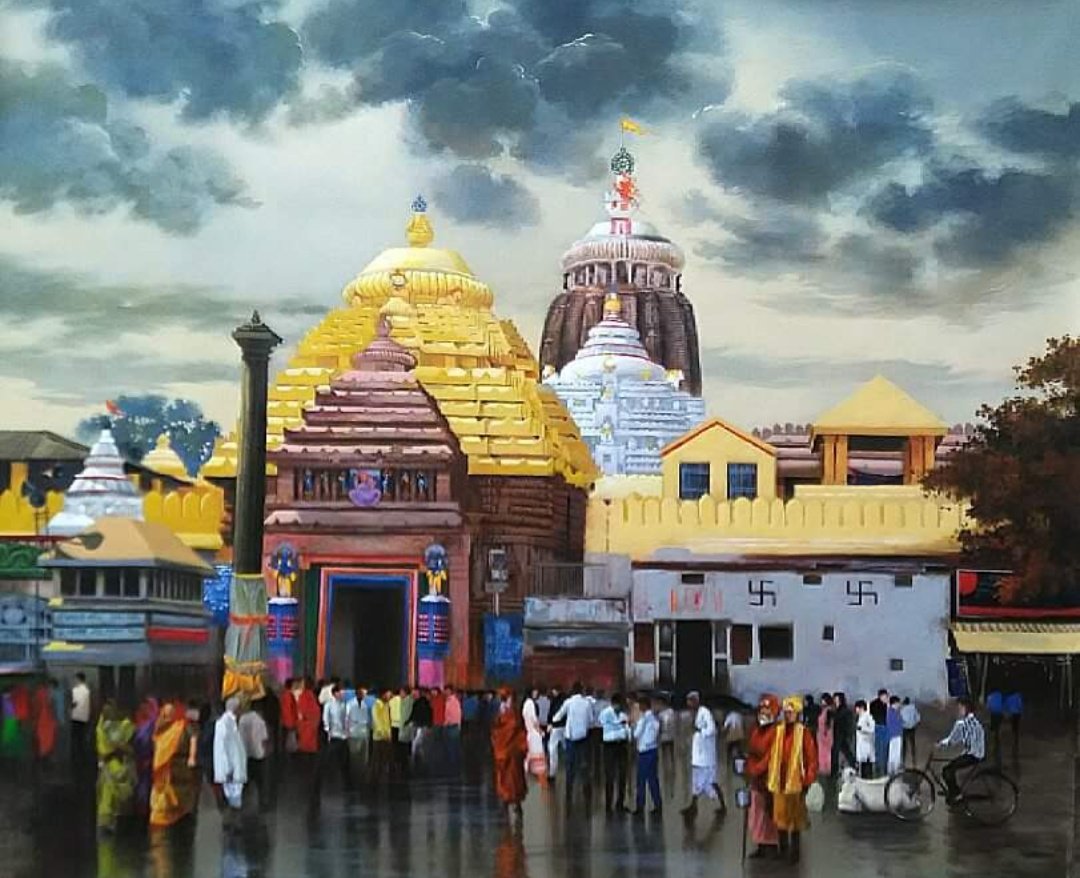 ipkrout's tweet photo. A beautiful painting of #ShreeJagannath temple, Puri. #Odiaha @BBSRBuzz #OdiLIVE https://t.co/LK8pD7fxQZ