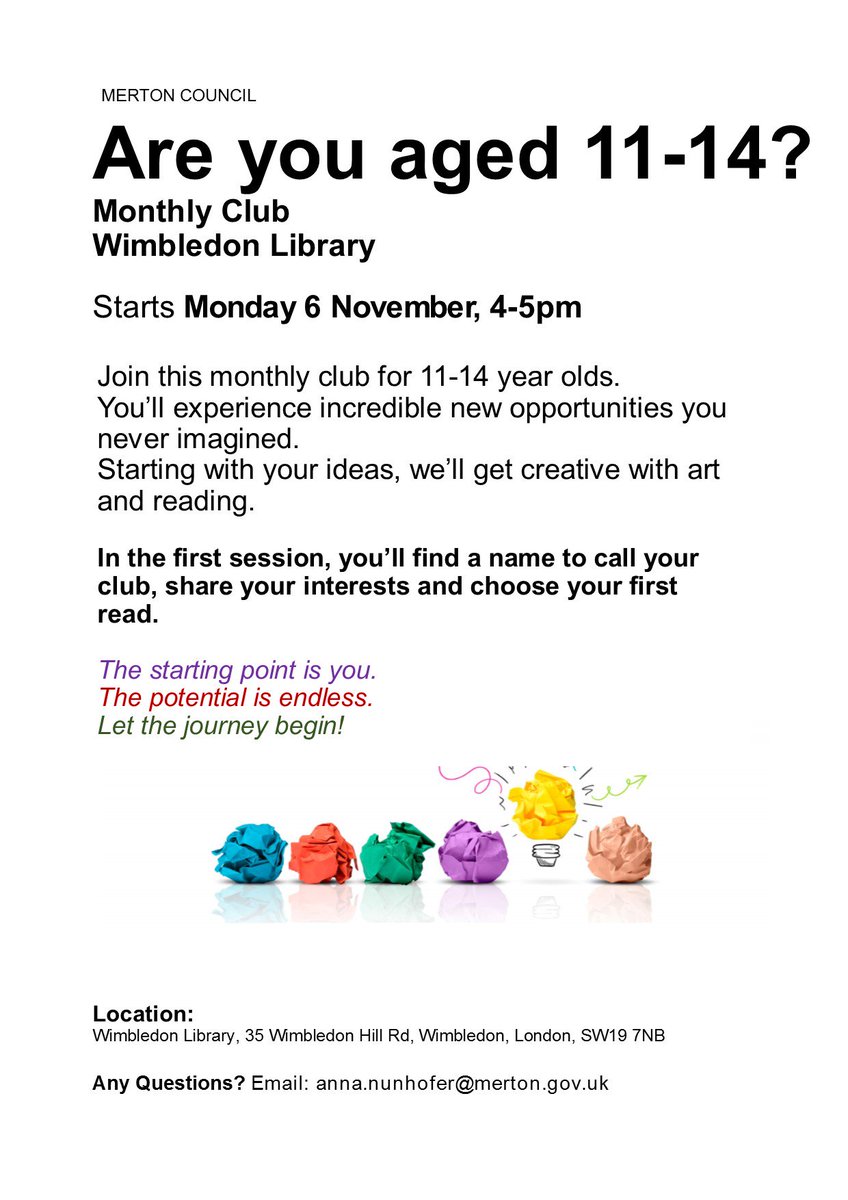 MertonArtsSpace's tweet photo. Know a creative #teen? Tell them about the new #club starting in #wimbledon at the #mas https://t.co/YNfeWLEwWD https://t.co/DazEUQXFqm