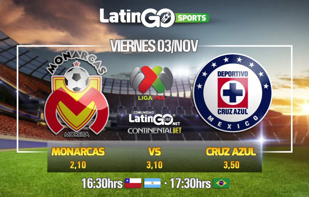 Nos vamos a México😀!! con el #Partidazo⚽ que nos trae esta tarde #LatinGOSports😏 de la #LigaMX🇲🇽

⚽Monarcas Vs Cruz Azul⚽

#LatinGOLive🥇🌎