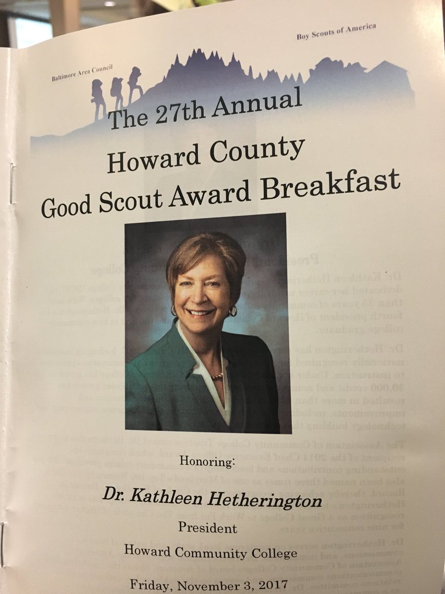 lmcclarty34's tweet photo. Congratulations to @HowardCC #KateHetherington for being named #BaltimoreBSA #GoodScout. May there be many more days of #excellence #HocoMD https://t.co/VHyGVVkJVg