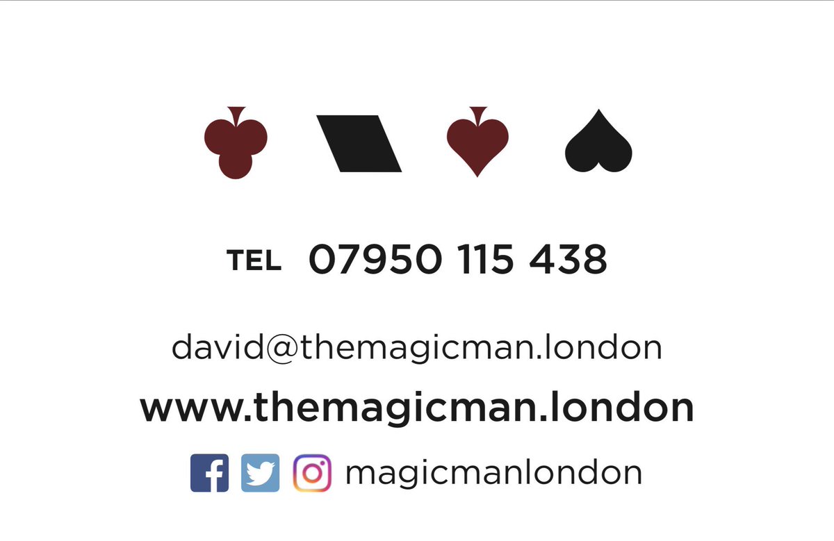 magicmanlondon's tweet image. Really happy with my new logo and business card design designed by streeten.co.uk #magicmanlondon