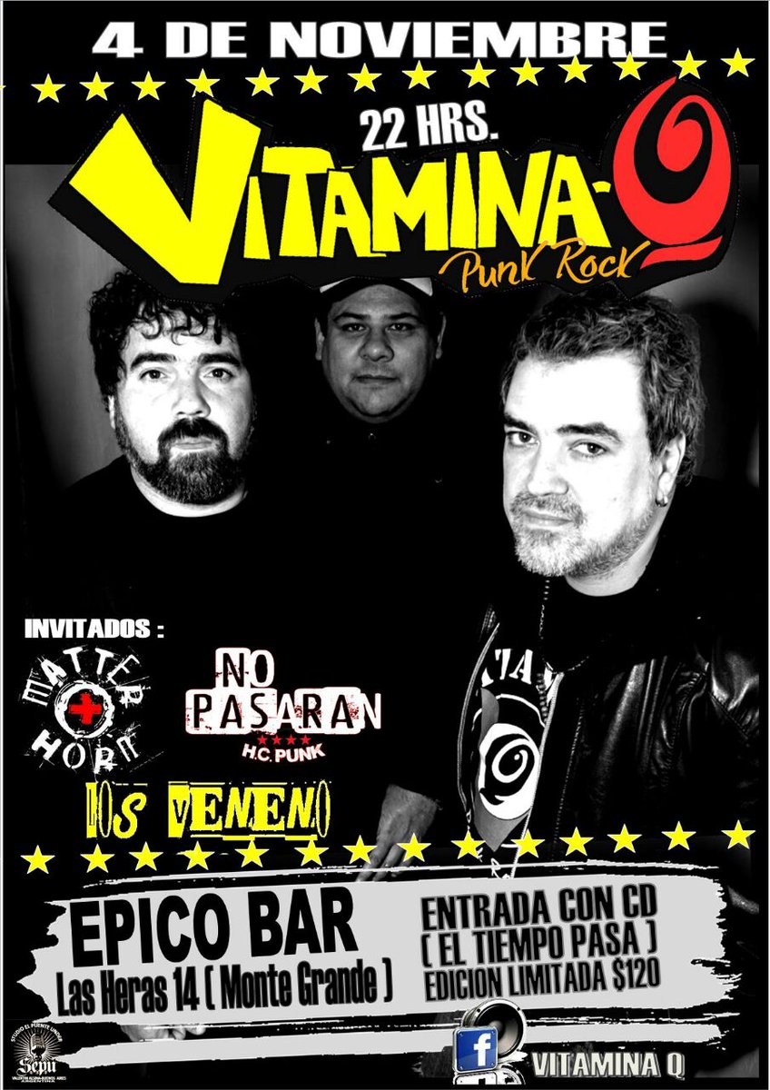 Vitamina_Q's tweet photo. Mañana en epico bar(monte grande)..entrada $120 con c.d https://t.co/TwLT3kgIM3