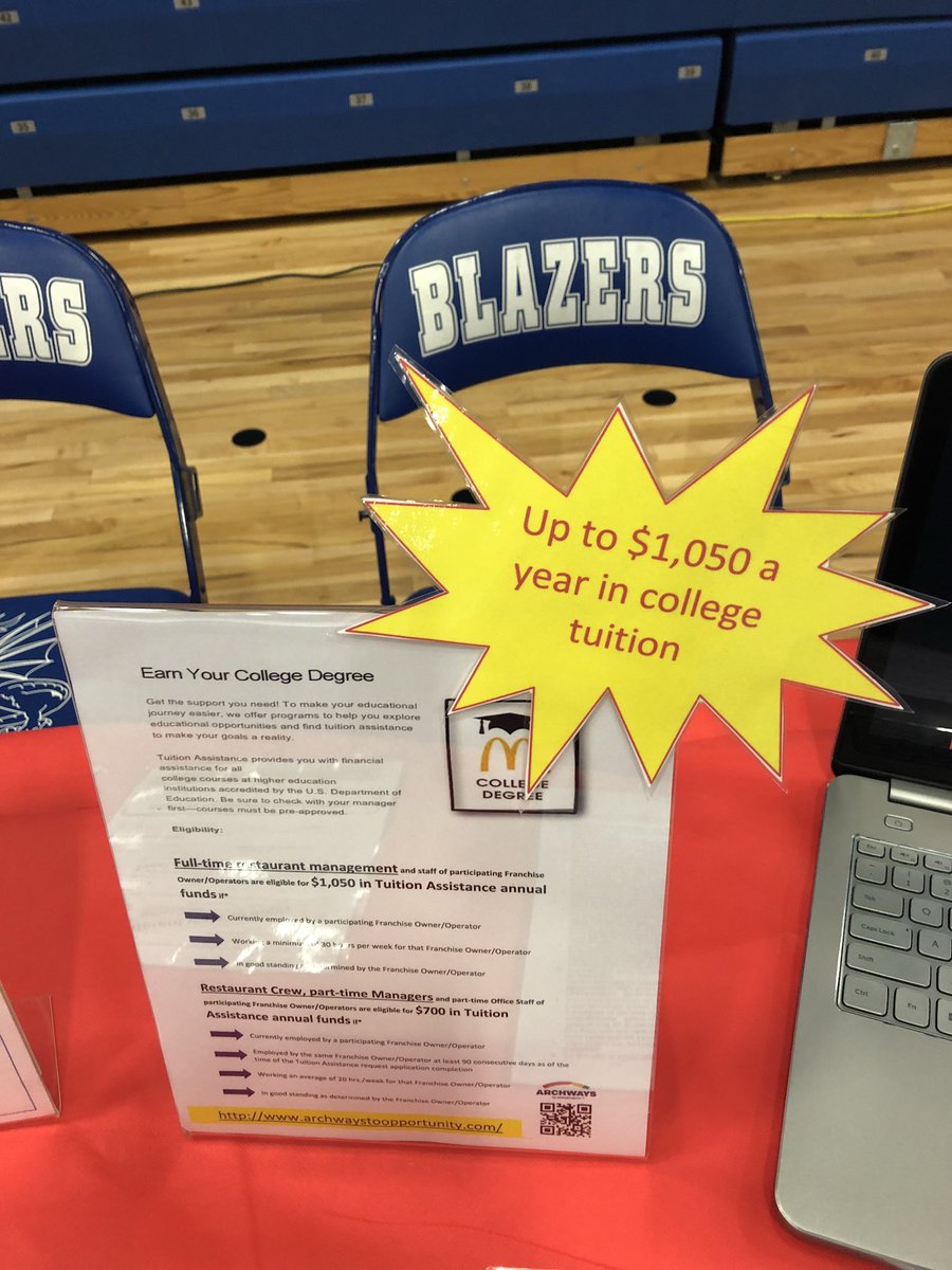 Mc_Holka's tweet photo. Getting set up for the Career Expo 2017 @McDonalds_MI @KalkaskaSchools @KalkaskaHigh #FlexibleHours #TuitionAssistance #AmericasBestFirstJob https://t.co/2w8kH6DqC9