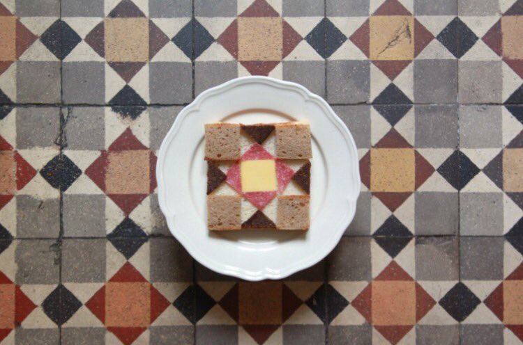 If you're not familiar with Sabine's oeuvre we guarantee it will make you happy.

(Tile sandwich)