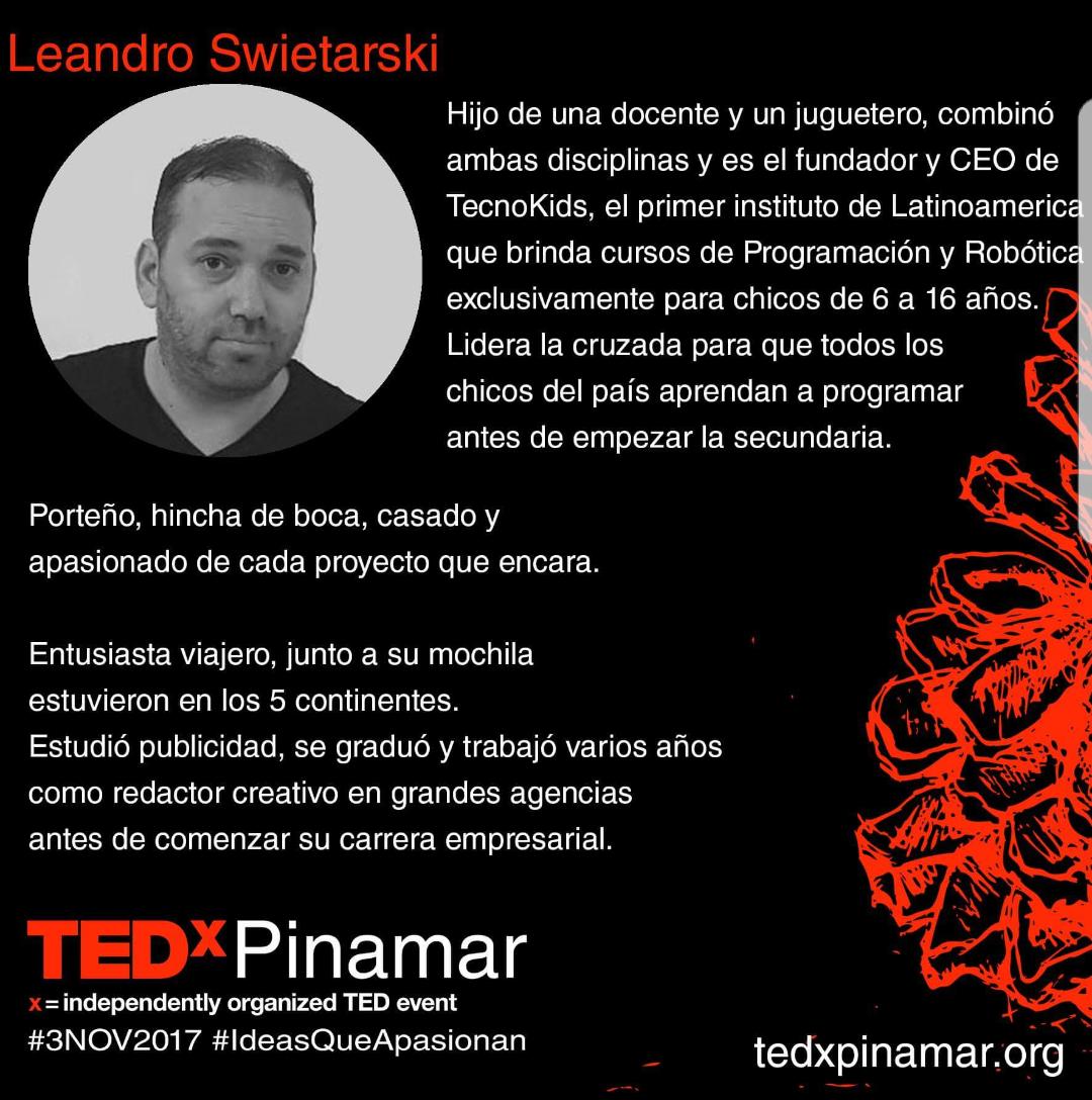 tecnokidslatam's tweet photo. Hoy hablamos en #TedXPinamar @tedxpinamar! A partir de las 17hs podes verlo en vivo aca: https://t.co/qlGjd5Dum0 https://t.co/FzvxUvZOUj