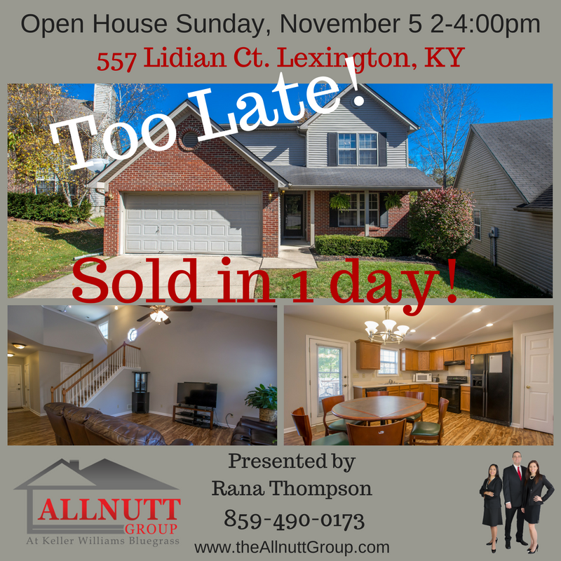 SandyAllnutt's tweet photo. We DID it Again! Congrats to Sandy and our sellers! Thinking of selling or buying, contact us today! #soldin1day #KWBluegrassRealty https://t.co/NbT4aNyG0O