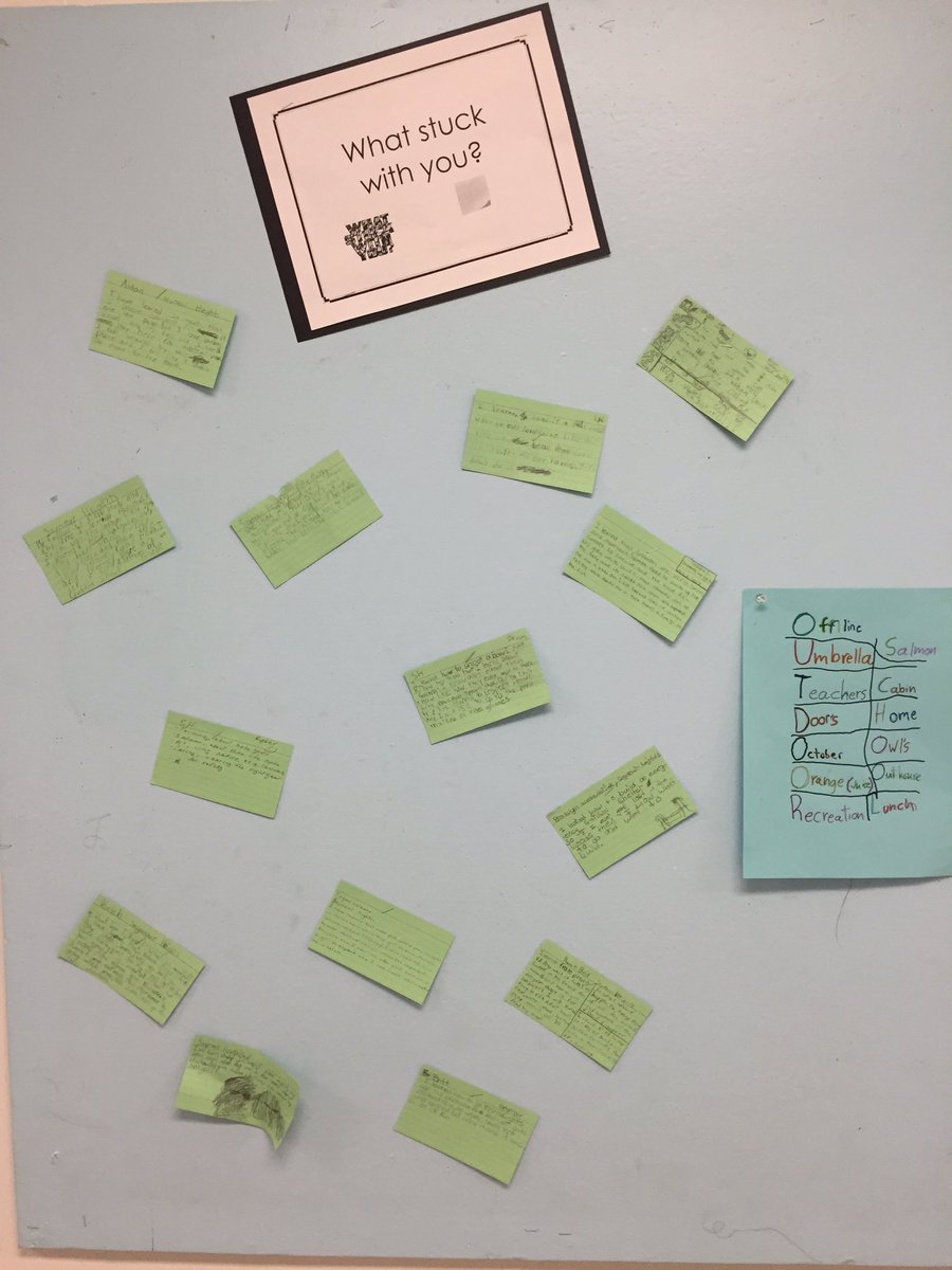 JoannaLane23's tweet image. Students reflected on outdoor school. What stuck and what "acts of green" would they make? @seymourheights @CheakamusCentre #flashbackfri