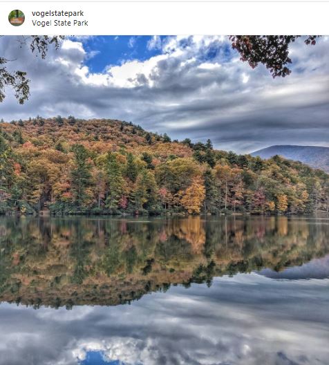 GaStateParks's tweet photo. Beautiful #FallColor showing up just in time for the weekend. #Vogel #GaLeafWatch #GaStateParks #hiking #camping #leafwatching https://t.co/vziyMMYsq7