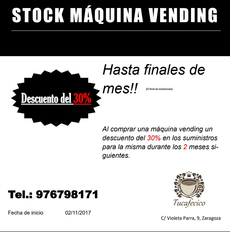 tucafecico's tweet photo. stock de maquina vending https://t.co/YdNXPX1wQh