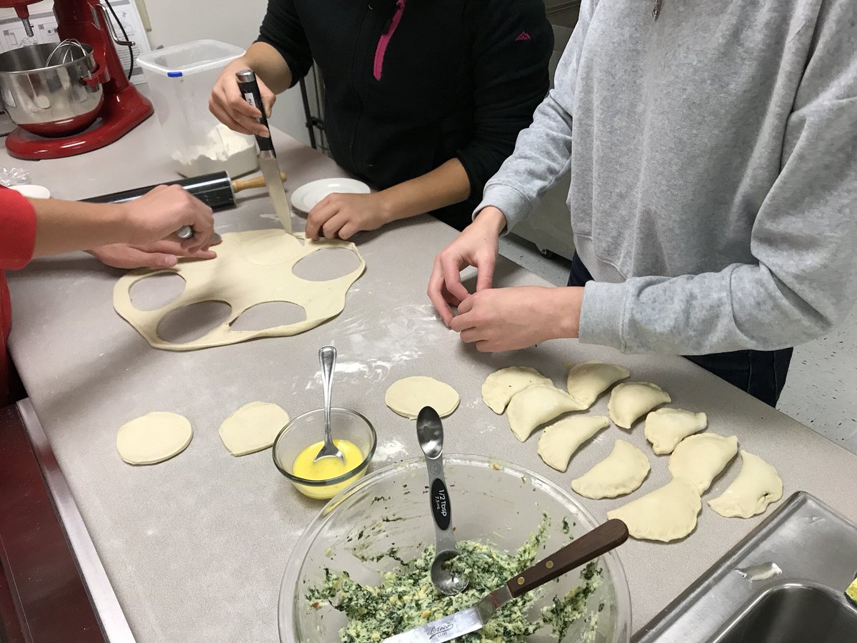 lamoehr's tweet photo. Student plays polka music while rolling out pierogi dough in Tastes of Culture=Amazing start to the day @PCSD_PHS #RaiderStrong #PolishPride https://t.co/9jPydZJuY5