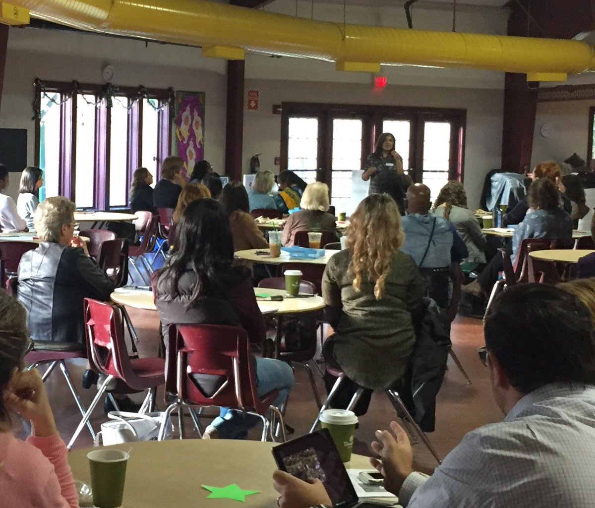 CommPACTSchools's tweet photo. @CommPACTSchools #fridaycafe parent sharing her story about welcoming parents as partners and leaders gives all children opportunities https://t.co/tPBzXrT0p7