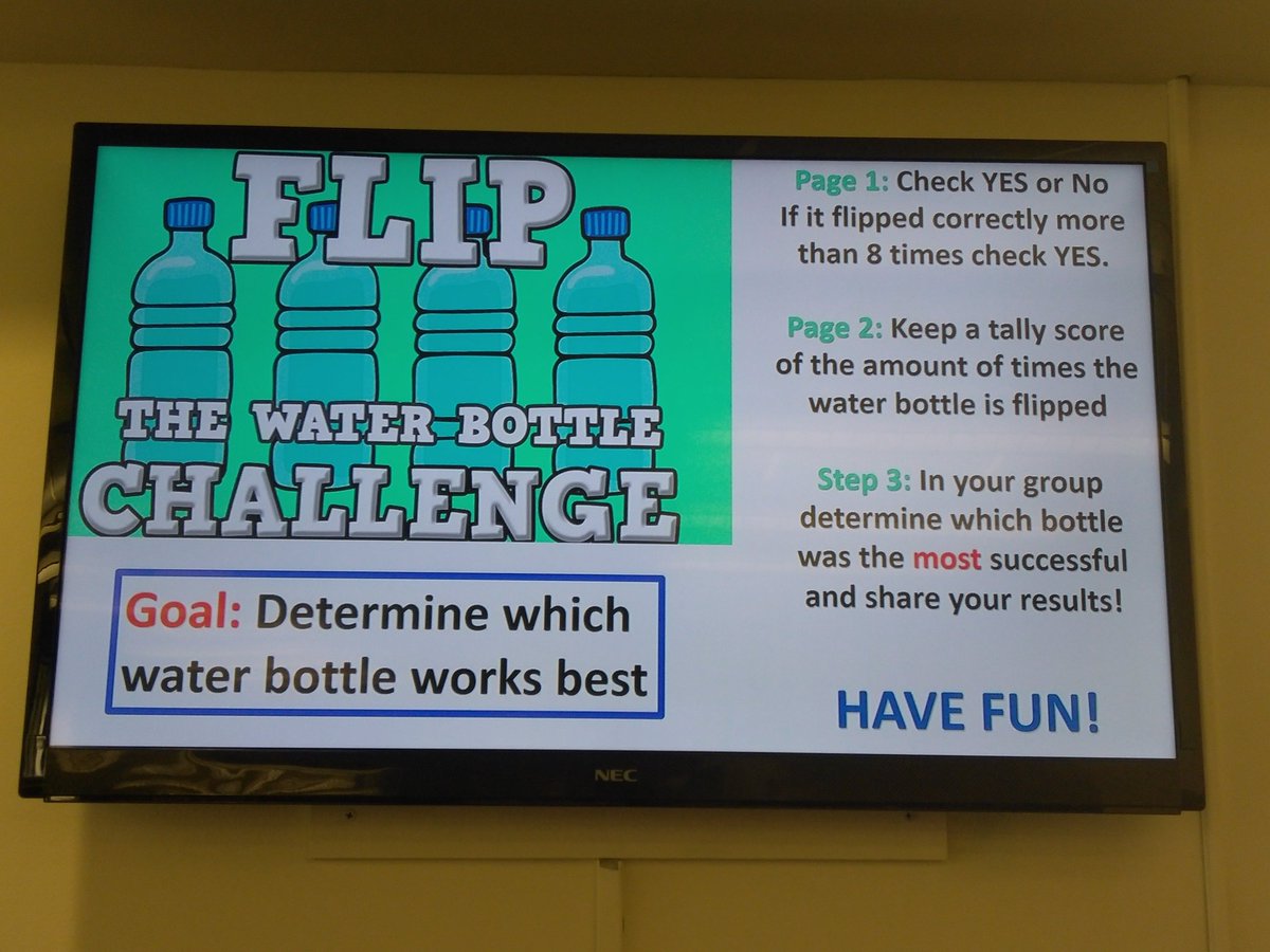 MS_MediaCenter's tweet photo. Innovation challenge Thursday!!! #everythursday #duringbreak #bottleflipping https://t.co/0zlZPnHuPa