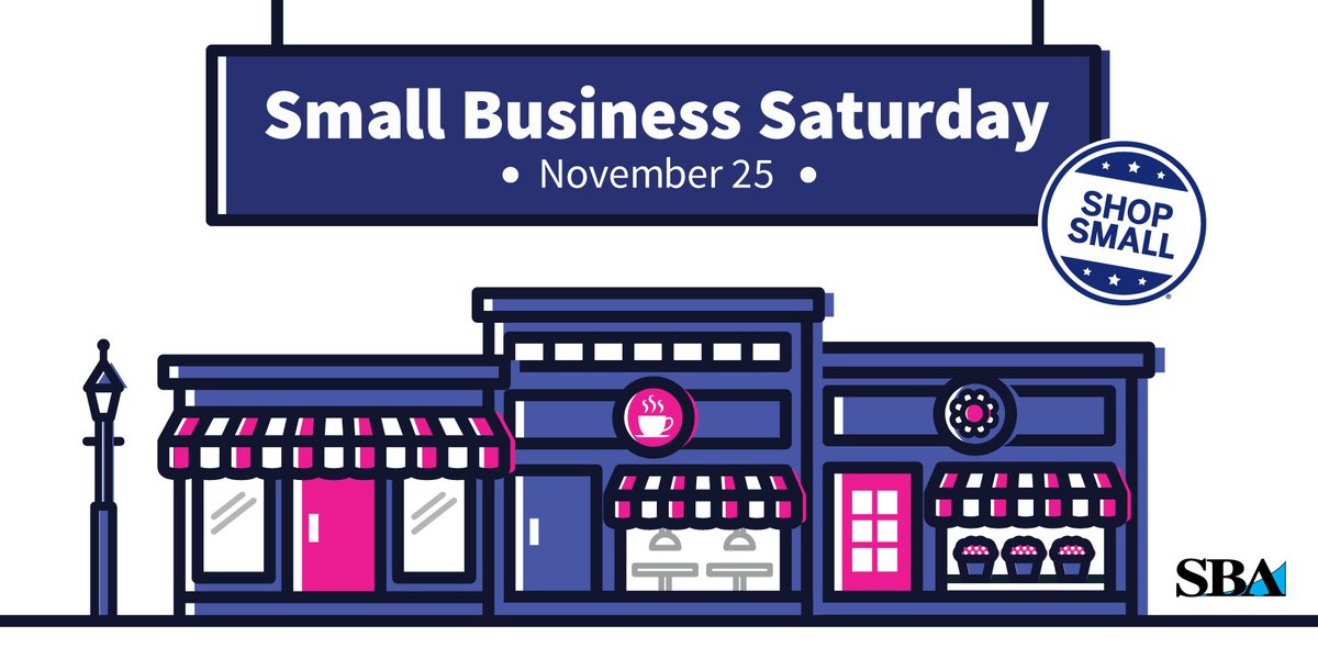 SBAgov's tweet photo. Save the Date- November 25 is Small Business Saturday  https://t.co/DyC9bi08v5 #ShopSmall https://t.co/fj8euVRI50