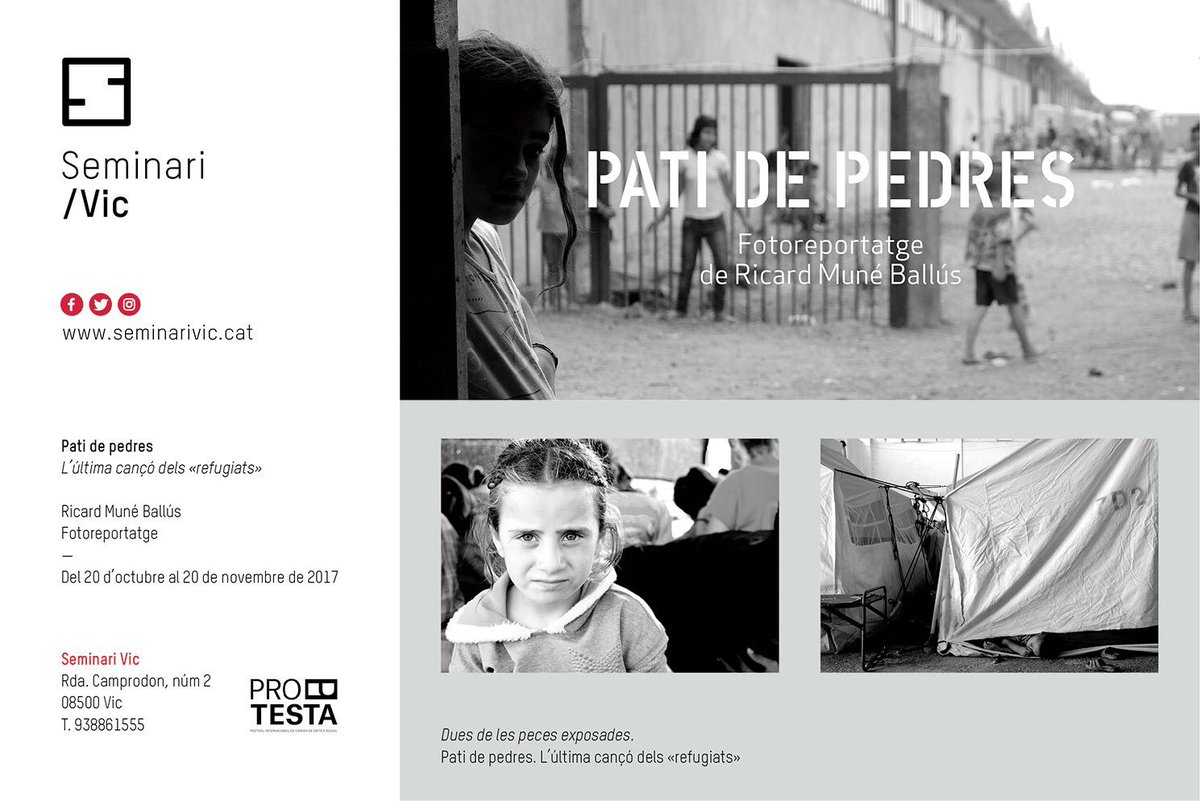 FProtesta's tweet photo. Encara podeu visitar l'exposició "Pati de pedres", de Riki Muné al @SeminariVic Fins el 20 de novembre! #Protesta2017 #Protesta5anys https://t.co/UDPWN1avqN