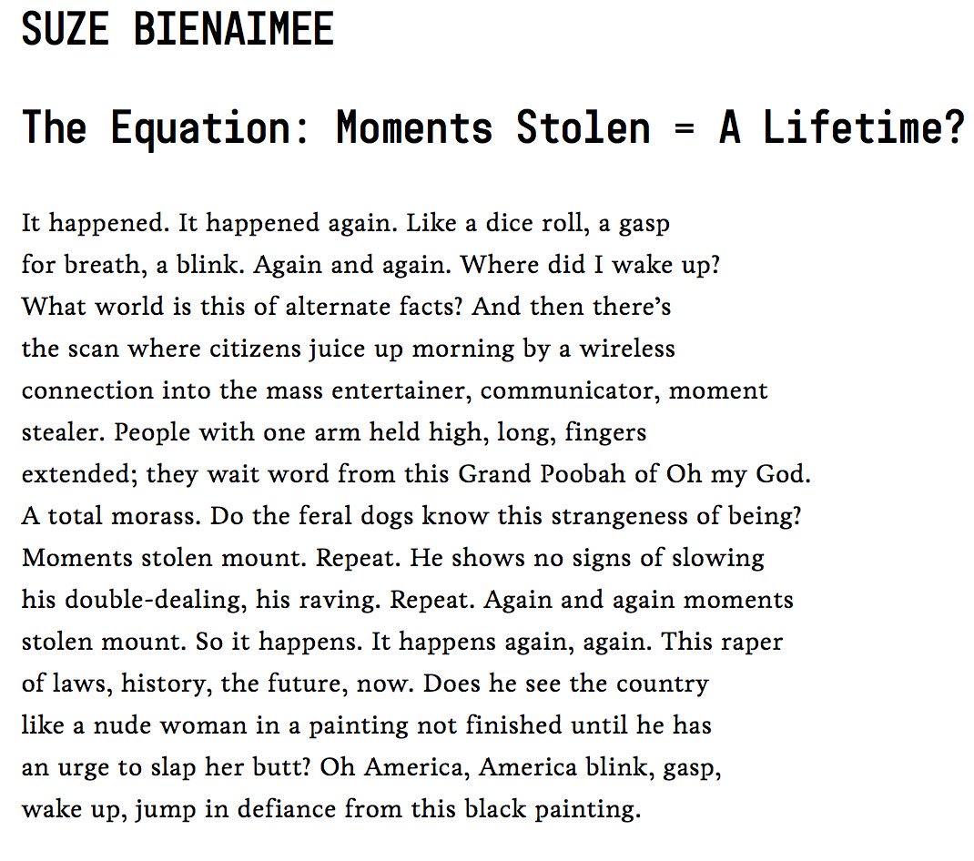 StudioSeeds's tweet photo. #Poet #SuzeBienaimee @StudioSeeds #Poem on https://t.co/NMNfcvxFHj #Resist #PoemOnTrump 
@MatthewLippman's #LovesExecutiveOrder https://t.co/1A1w4pS6F3
