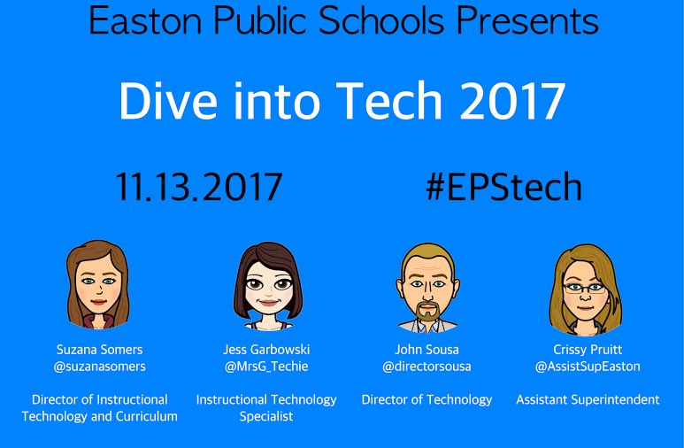 suzanasomers's tweet photo. So excited for Easton’s Dive into Tech Day! #EPStech https://t.co/izCNoKmPuz