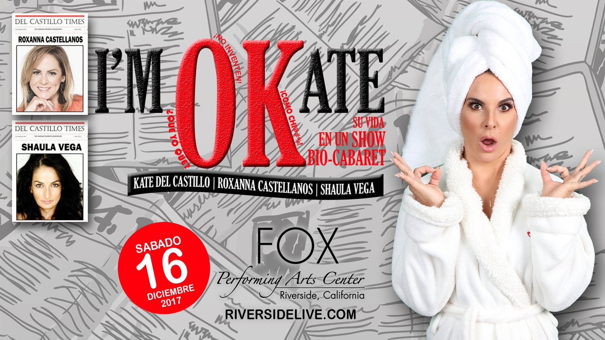 revolveraudio's tweet photo. I'm OKate👌🏼Divertida comedia con @katedelcastillo @roxcastellanos &amp; @ShaulaVega 
Diciembre: Dom. 10 @WarnorsCenter 
Sáb. 16 @FoxRiverside https://t.co/6BmZ4m2Feo