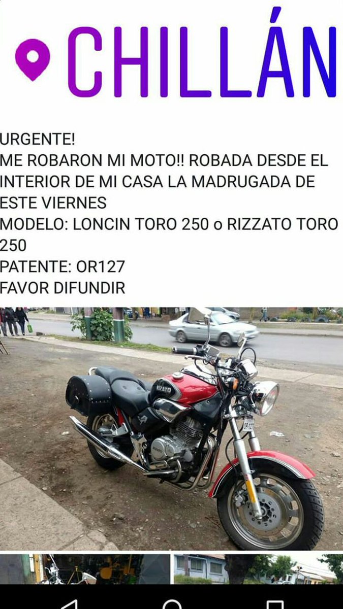 Fernaandiwis's tweet photo. Difundir! #Chillán @chillanactivo #MotoRobada #Viernes @NUBLEONLINE_ @CronicaChillan @ladiscusioncl @bomberoschillan https://t.co/faKnIFbbiS