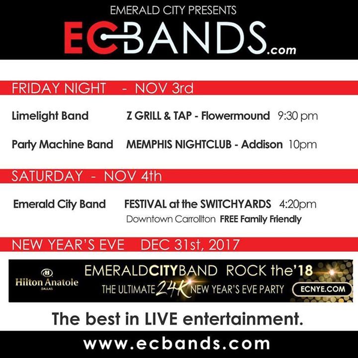 PMBandDallas's tweet photo. Just a few chances left to see the #ECBands IN CONCERT this year. C’mon out and hang! #partymachinedallas #emerald… https://t.co/qUQvH786ll https://t.co/RPcs0WkKBL
