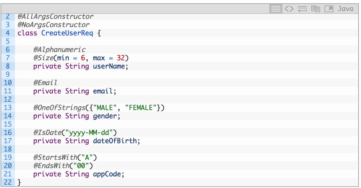 java's tweet image. Write a unified validation mechanism for REST APIs w/ #SpringBoot  #Java API for #JavaBean 

andreinc.net/2017/10/02/wri…